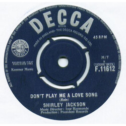 Shirley Jackson Don't Play Me A Love Song USED VINYL 7INCH 45 RPM SINGLE