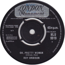 Roy Orbison Oh, Pretty Woman USED VINYL 7INCH 45 RPM SINGLE