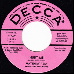 Matthew Reid (2) Hurt Me / One More Minute USED VINYL 7INCH 45 RPM PROMO