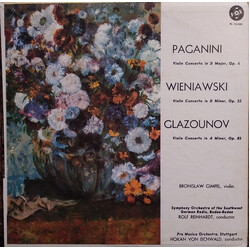 Bronislaw Gimpel / Niccolò Paganini / Henryk Wieniawski / Alexander Glazunov Violin Concerto, D Major, Op. 6 / Violin Concerto, No. 2, D Minor, Op. 22