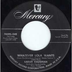 Sarah Vaughan Whatever Lola Wants / Oh Yeah USED VINYL 7INCH 45 RPM