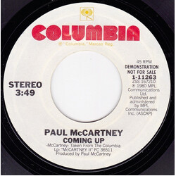 Paul McCartney Coming Up USED VINYL 7INCH 45 RPM SINGLE PROMO STEREO