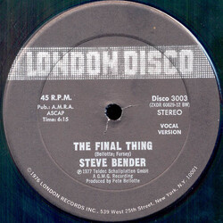 Steve Bender The Final Thing USED VINYL 12INCH 45 RPM