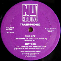 Transphonic You Make Me Feel So Good USED VINYL 12INCH 33 S RPM