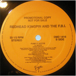 Redhead Kingpin And The FBI Pump It Hottie USED VINYL 12INCH 33 S RPM PROMO