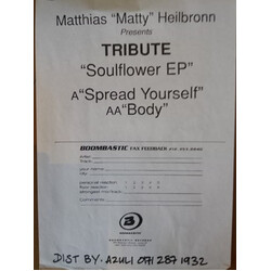 Matthias Heilbronn / Tribute Soulflower EP USED VINYL 12INCH EP WHITE LABEL