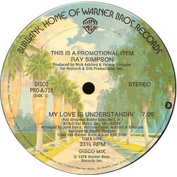 Ray Simpson My Love Is Understandin' / Tiger Love USED VINYL 12INCH 33 S RPM PROMO