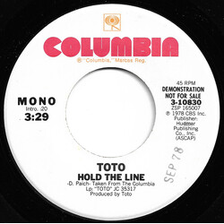 Toto Hold The Line USED VINYL 7INCH 45 RPM PROMO STEREO MONO