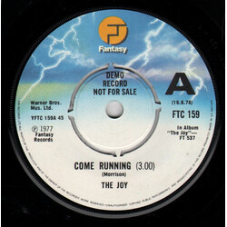 The Joy (2) Come Running USED VINYL 7INCH 45 RPM SINGLE PROMO