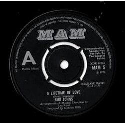 Bibi Johns A Lifetime Of Love Vinyl 7" USED