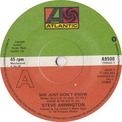 Steve Arrington She Just Don't Know USED VINYL 7INCH 45 RPM STEREO
