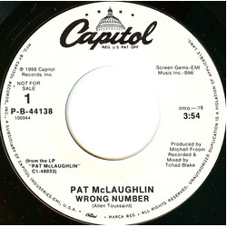 Pat McLaughlin Wrong Number USED VINYL 7INCH 45 RPM PROMO