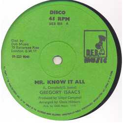 Gregory Isaacs Mr. Know It All USED VINYL 12INCH 45 RPM