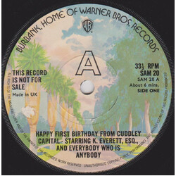 Kenny Everett Happy First Birthday From Cuddley Capital Starring K. Everett, Esq., And Everybody Who Is Anybody Vinyl 7" USED
