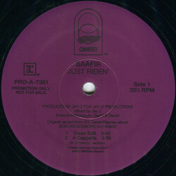 Saafir Just Riden' USED VINYL 12INCH 33 S RPM PROMO