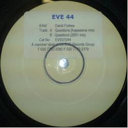 David Forbes Eve 44 USED VINYL 12INCH 45 RPM WHITE LABEL