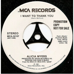 Alicia Myers I Want To Thank You USED VINYL 7INCH SINGLE 45 RPM PROMO