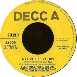 Florence Henderson What Do You Do When Love Dies Vinyl 7" USED