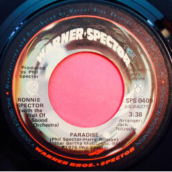 Ronnie Spector / The Phil Spector Wall Of Sound Orchestra Paradise USED VINYL 7INCH 45 RPM PROMO MONO