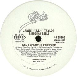 J.T. Taylor / Regina Belle All I Want Is Forever USED VINYL 12INCH 33 S RPM PROMO
