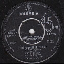 Milton DeLugg And His Orchestra The Munsters Theme USED VINYL 7INCH 45 RPM SINGLE