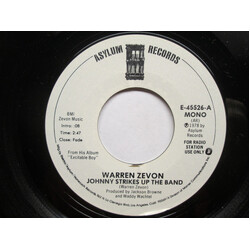 Warren Zevon Johnny Strikes Up The Band VINYL 7" USED