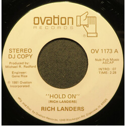 Rich Landers Hold On USED VINYL 7INCH 45 RPM PROMO