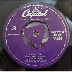 Jane Froman I Wonder USED VINYL 7INCH 45 RPM