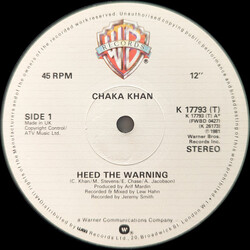 Chaka Khan Heed The Warning USED VINYL 12INCH 45 RPM STEREO