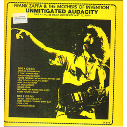 Frank Zappa / The Mothers Unmitigated Audacity - Live At Notre Dame University May 12, 1974 Vinyl LP USED