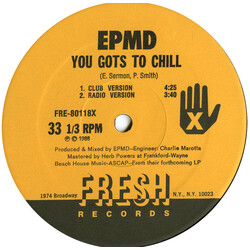 EPMD You Got's To Chill USED VINYL 12INCH 33 S RPM MISPRESS