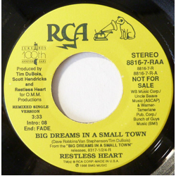 Restless Heart Big Dreams In A Small Town Vinyl 7" USED