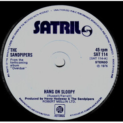 The Sandpipers Hang On Sloopy USED VINYL 7INCH 45 RPM SINGLE
