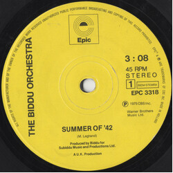 Biddu Orchestra Summer Of '42 USED VINYL 7INCH 45 RPM SINGLE STEREO