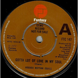 Hoodoo Rhythm Devils Gotta Lot Of Love In My Soul USED VINYL 7INCH SINGLE 45 RPM PROMO