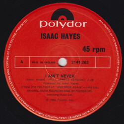 Isaac Hayes I Ain't Never USED VINYL 12INCH 33 S RPM 45 RPM