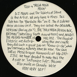 DJ Moses & The Tablets Of Stone Mega Mega Mega VINYL 12" USED