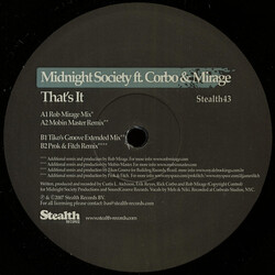Midnight Society / Rick Corbo / Rob Mirage That's It VINYL 12" USED