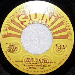 Johnny Cash Rock Island Line USED VINYL 7INCH 45 RPM SINGLE REISSUE STYRENE