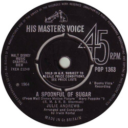 Julie Andrews / Julie Andrews / Dick Van Dyke (2) / Karen Dotrice / Matthew Garber A Spoonful Of Sugar / Chim Chim Cheree USED VINYL 7INCH 45 RPM SING