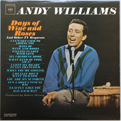 Andy Williams Days Of Wine And Roses Vinyl LP USED