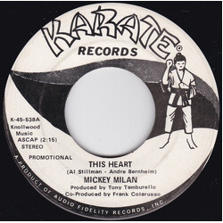 Mickey Milan This Heart / Come Rain Or Come Shine USED VINYL 7INCH 45 RPM SINGLE PROMO