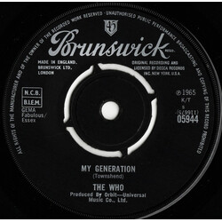 The Who My Generation USED VINYL 7INCH 45 RPM SINGLE