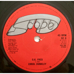 Errol Dunkley O.K. Fred USED VINYL 7INCH 45 RPM SINGLE STEREO