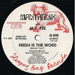Mantronix / MC Tee Fresh Is The Word USED VINYL 12INCH 45 RPM PROMO