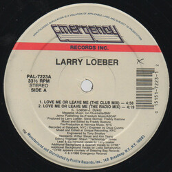 Larry Loeber Love Me Or Leave Me USED VINYL 12INCH 33 S RPM