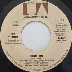 Ike Turner Right On / Tacks In My Shoes USED VINYL 7INCH SINGLE 45 RPM