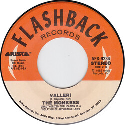 The Monkees Valleri / A Little Bit Me, A Little Bit You USED VINYL 7INCH 45 RPM SINGLE STEREO