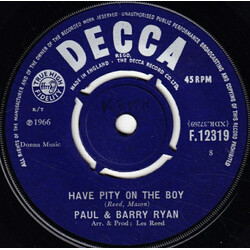 Paul & Barry Ryan Have Pity On The Boy USED VINYL 7INCH 45 RPM SINGLE