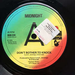 Midnight (16) Don't bother To Knock USED VINYL 7INCH 45 RPM SINGLE PROMO
